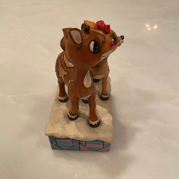 Jim Shore Rudolph & Clarice Together Reindeer Figurine Light Up Nose 4034894 - Picture 3 of 7